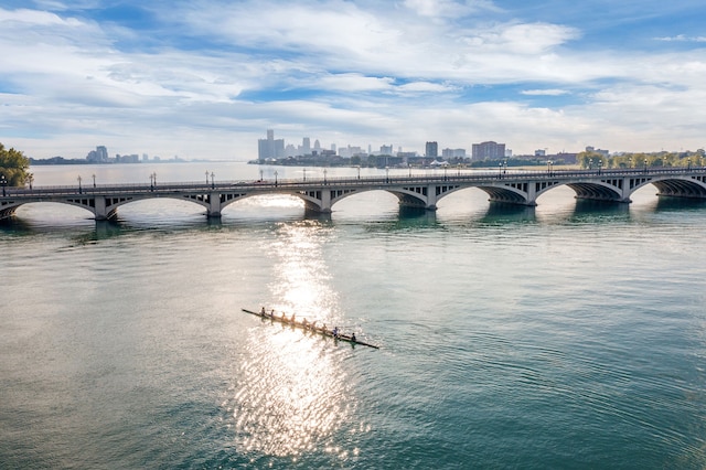 water view with a pier and a city view