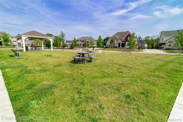 2959 Montgomery Cir, Walled Lake, MI 48390 - view of green lawn featuring a gazebo and a residential view