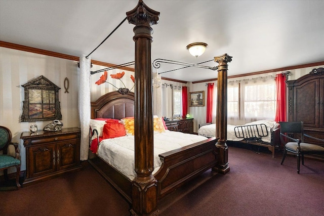 1270 John R Rd, Rochester Hills, MI 48307 - bedroom with dark carpet and crown molding