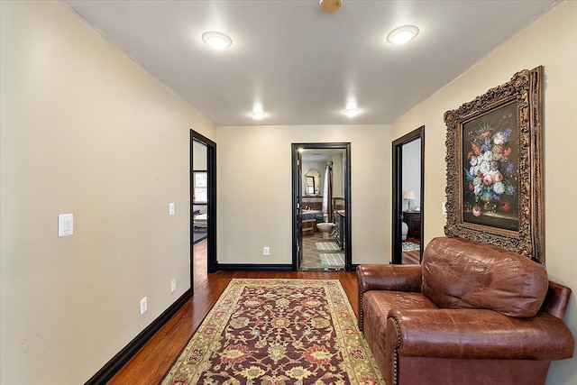 1270 John R Rd, Rochester Hills, MI 48307 - sitting room featuring baseboards and dark wood-style flooring