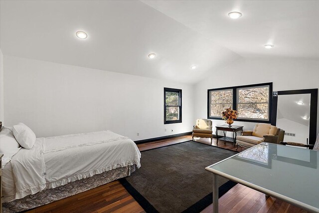 1270 John R Rd, Rochester Hills, MI 48307 - bedroom featuring lofted ceiling and wood finished floors