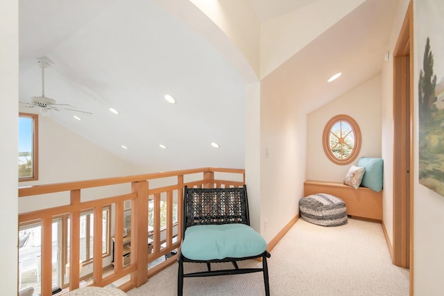 19148 Maiden Ln, Spring Lake, MI 49456 - hall featuring healthy amount of natural light, carpet, recessed lighting, and high vaulted ceiling