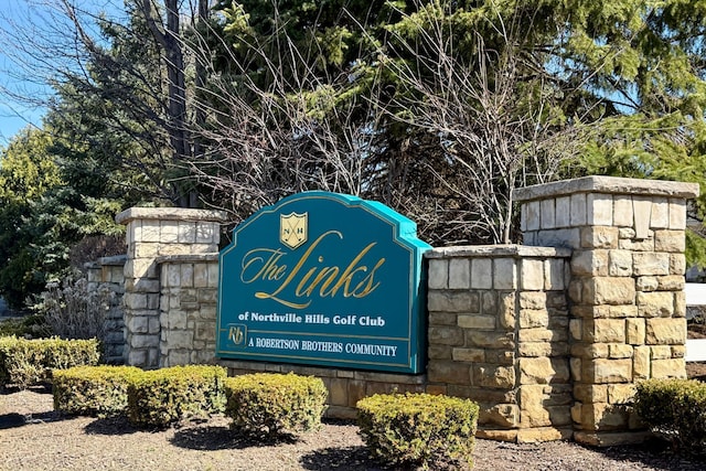 view of community sign