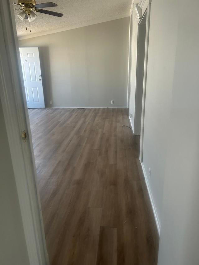 interior space featuring dark wood-style floors and a textured ceiling