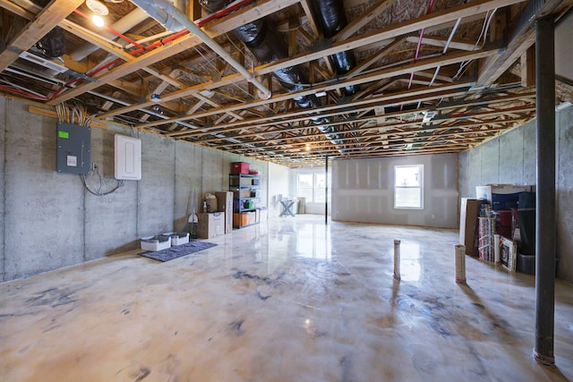 below grade area featuring electric panel