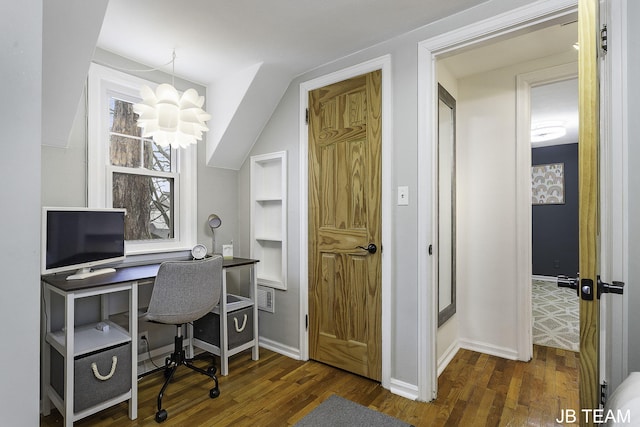 1200 Beach Dr, Holland, MI 49423 - home office featuring wood finished floors and baseboards