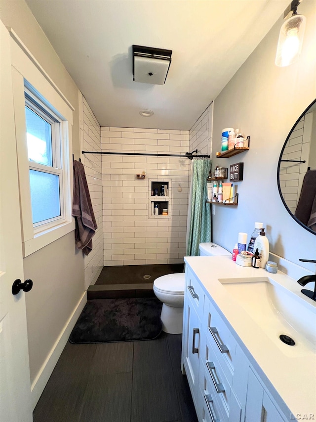 13936 Allen Rd, Clinton, MI 49236 - bathroom featuring vanity, toilet, and a shower stall