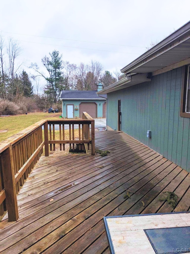 13936 Allen Rd, Clinton, MI 49236 - wooden terrace featuring an outdoor structure
