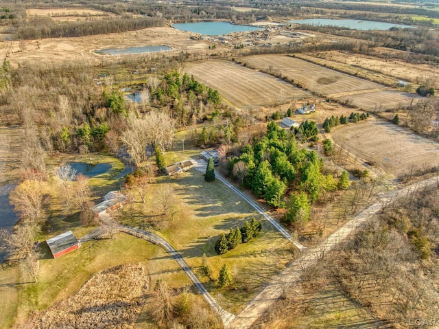 13936 Allen Rd, Clinton, MI 49236 - bird's eye view featuring a rural view and a water view