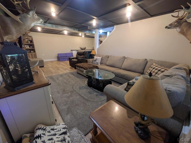 13936 Allen Rd, Clinton, MI 49236 - living room with baseboards and wood finished floors