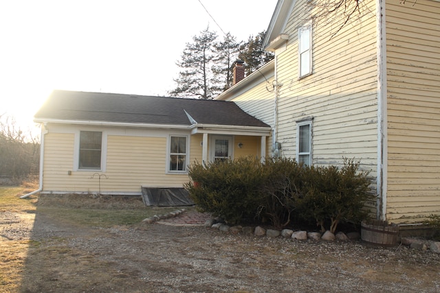 exterior space with a chimney