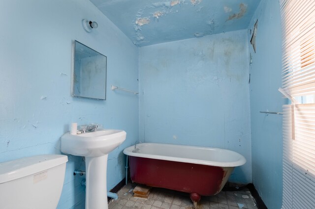 2251 Cortland St, Detroit, MI 48206 - full bathroom featuring a sink, a freestanding tub, and toilet