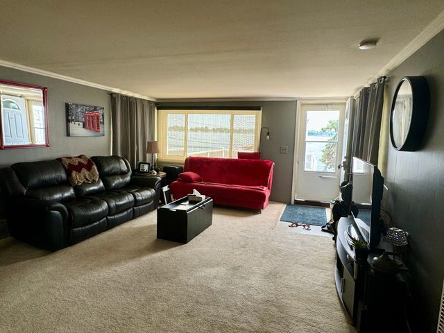 147 S Water St, Marine City, MI 48039 - living room featuring carpet flooring and ornamental molding