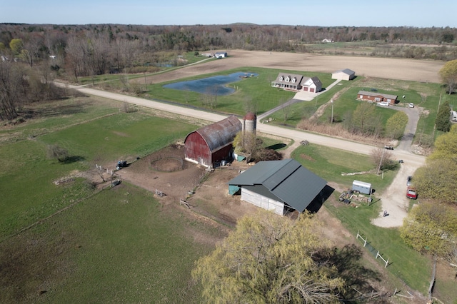 9448 Washburn Rd, Columbiaville, MI 48421 - birds eye view of property with a water view and a rural view
