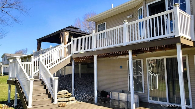 5393 Blaine Ave SE, Grand Rapids, MI 49508 - exterior space with stairway and a wooden deck