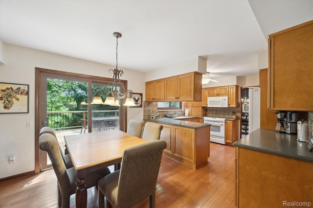 2915 Hillendale Dr, Rochester Hills, MI 48309 - dining area featuring light wood-style flooring and ceiling fan