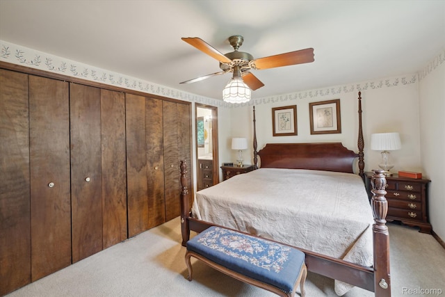2915 Hillendale Dr, Rochester Hills, MI 48309 - bedroom featuring light carpet, ensuite bath, and ceiling fan