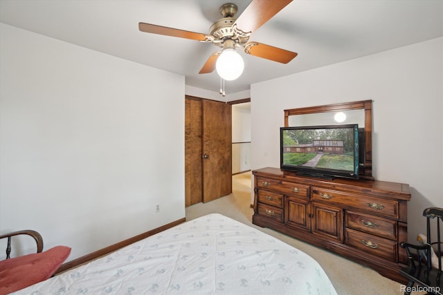 2915 Hillendale Dr, Rochester Hills, MI 48309 - bedroom featuring light colored carpet, ceiling fan, and a closet