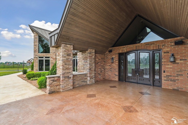 8650 Stone Rd, Maybee, MI 48159 - view of patio / terrace featuring french doors