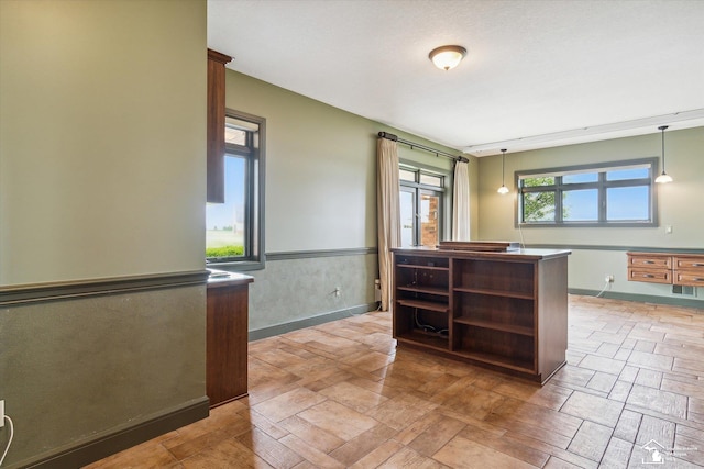 8650 Stone Rd, Maybee, MI 48159 - kitchen featuring pendant lighting and open shelves