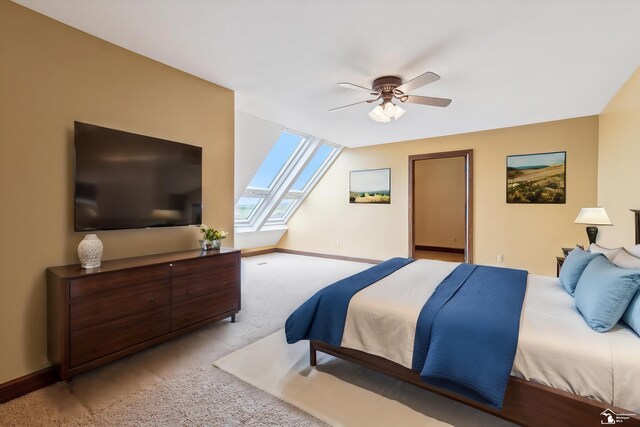 8650 Stone Rd, Maybee, MI 48159 - bedroom with light carpet and a ceiling fan