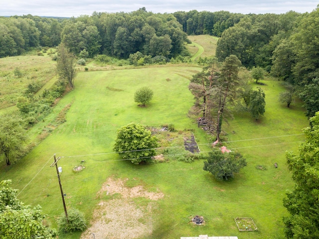 aerial view with a rural view