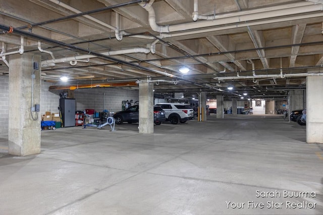 view of parking garage
