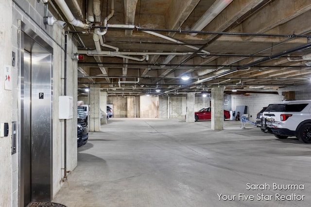 view of garage