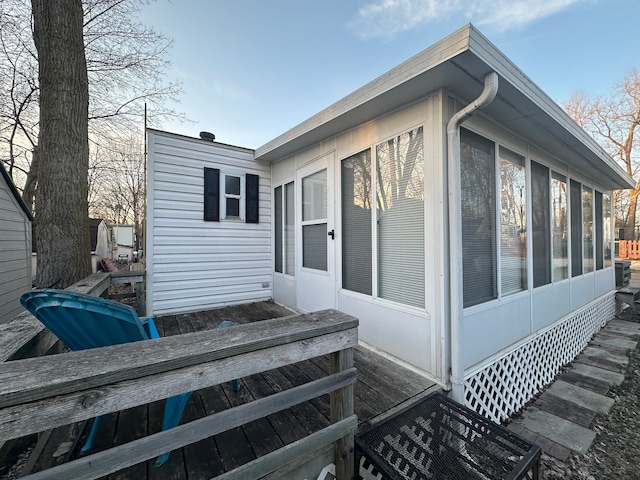exterior space with a sunroom
