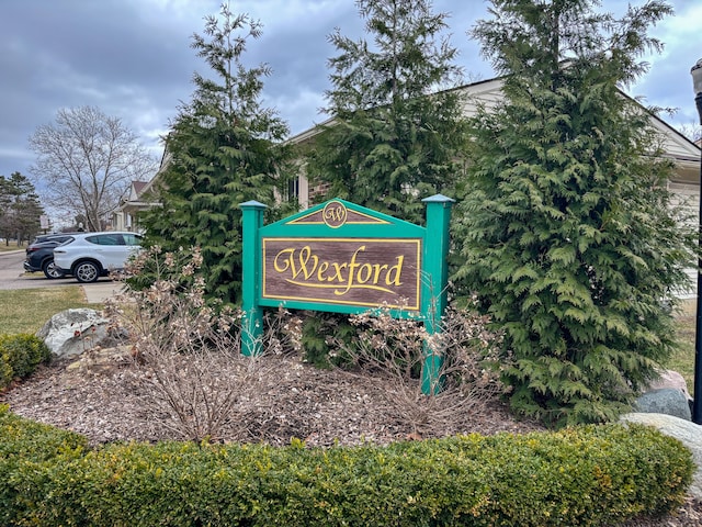 view of community sign