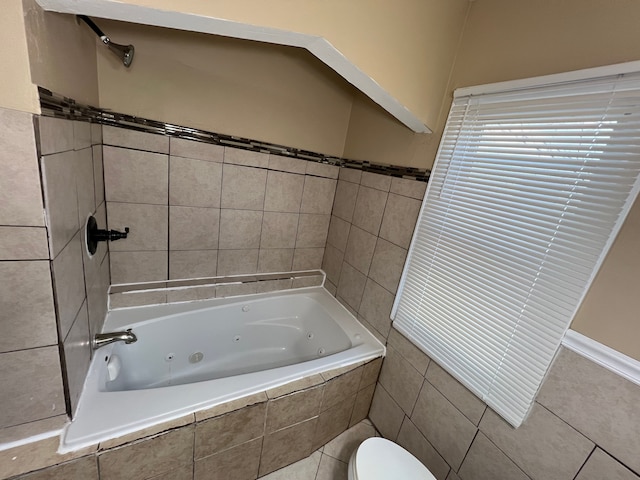 10026 Coyle St, Detroit, MI 48227 - full bathroom featuring tile patterned floors, toilet, a shower, and a jetted tub