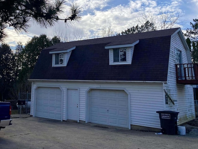 view of garage