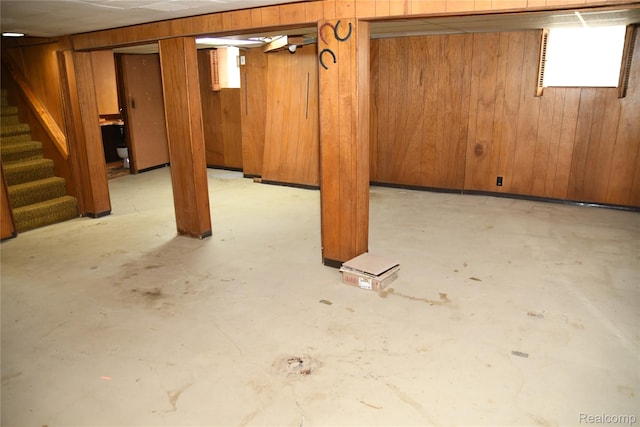 1521 Ferris Ave, Lincoln Park, MI 48146 - basement featuring wood walls and stairs