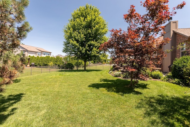 view of yard with fence