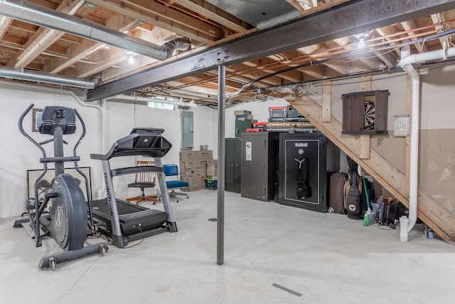 exercise area with electric panel