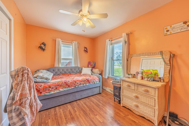3803 Miller Rd, Kalamazoo, MI 49001 - bedroom with wood finished floors and ceiling fan