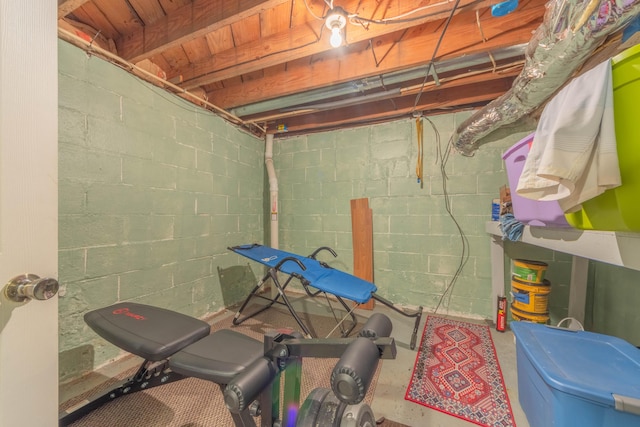 3803 Miller Rd, Kalamazoo, MI 49001 - unfinished basement with concrete block wall