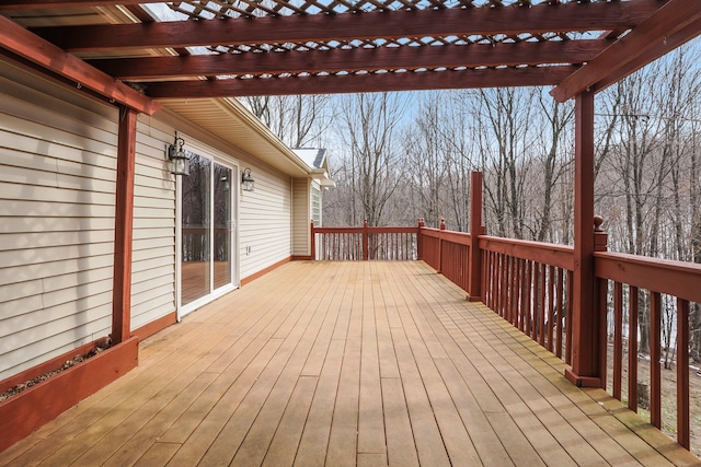 deck featuring a pergola
