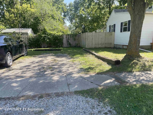 view of yard with fence