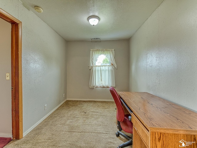 20212 Northline Rd, Taylor, MI 48180 - home office with carpet floors, a textured wall, a textured ceiling, and baseboards