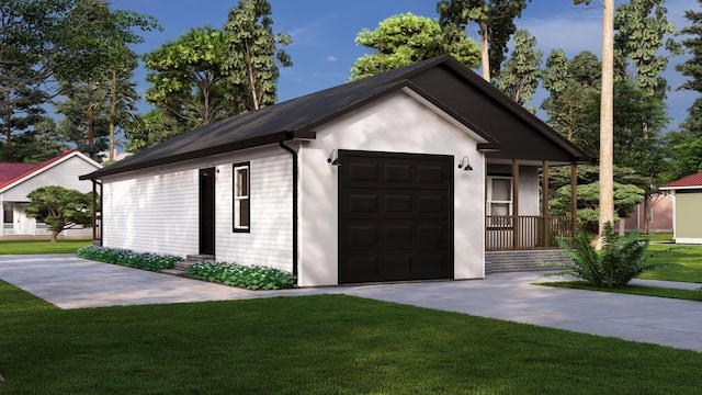 garage featuring concrete driveway