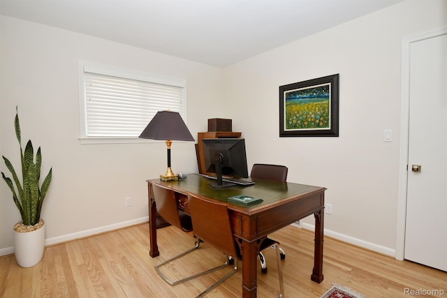 4121 S Fulton Pl, Royal Oak, MI 48073 - office area featuring light wood-type flooring and baseboards
