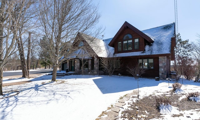 view of front of property featuring stone siding