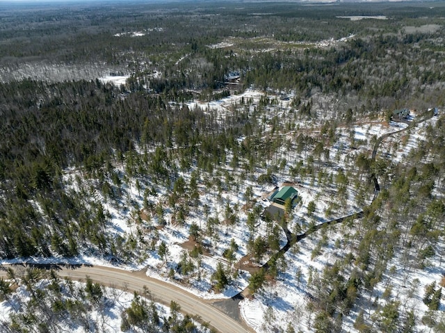aerial view with a forest view