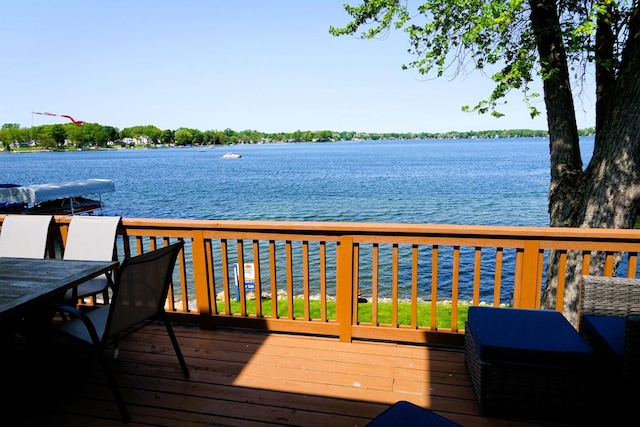 9638 Main St, Whitmore Lake, MI 48189 - deck with a water view and outdoor dining space