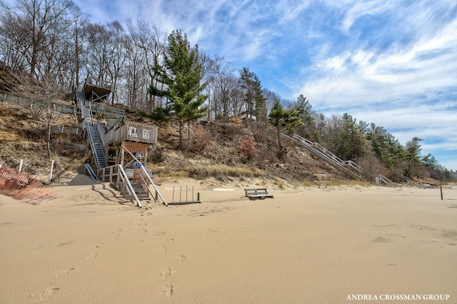 view of yard featuring stairs