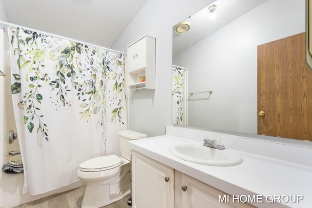 13879 49th St, Grand Junction, MI 49056 - bathroom with shower / bath combo, toilet, and vanity