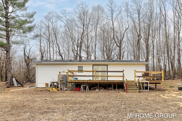 13879 49th St, Grand Junction, MI 49056 - back of property featuring a wooden deck