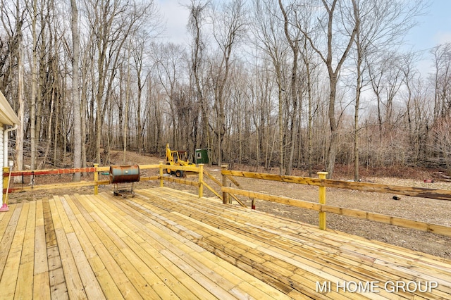 13879 49th St, Grand Junction, MI 49056 - wooden terrace featuring a view of trees