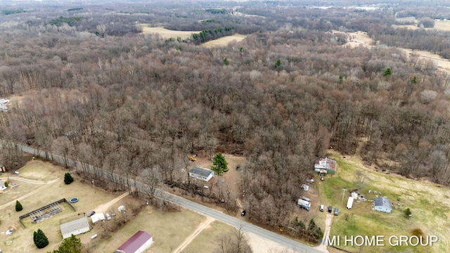 13879 49th St, Grand Junction, MI 49056 - bird's eye view featuring a wooded view